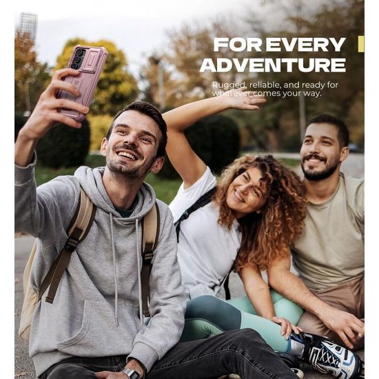 Dexnor 360 Kickstand Camprotector θήκη Samsung Galaxy S25 FE, ροζ