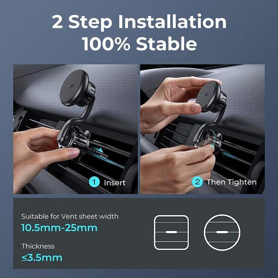 Lisen Βάση Αυτοκινήτου MagSafe Καθολική για Αεραγωγό, μαύρη