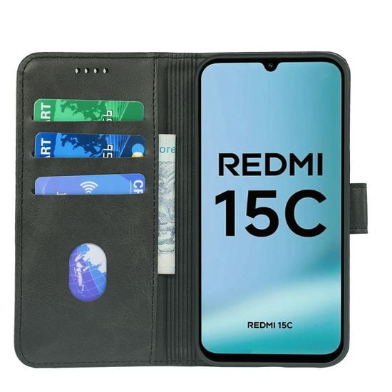 Θήκη Magnet, Xiaomi Redmi 15C, μαύρη