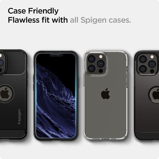 Spigen Glass.TR EZFit cu aplicator, 2 bucăți, Folie de sticlă securizată, iPhone 13 / 13 Pro