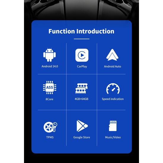6" Motocyklový displej s Android 14, CarPlay a Android Auto, DVR kamerami a TPMS
