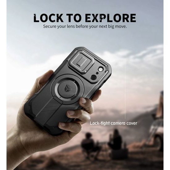 Dexnor MagSafe 360 Kickstand Camprotector θήκη iPhone 17 Pro, μαύρη