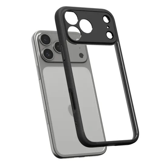 Spigen Ultra Hybrid Case für iPhone 17 Pro - Schutzhülle mit TPU und Polycarbonat - Schwarz