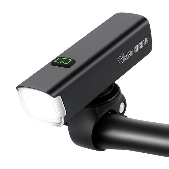 West Biking LED Fahrradlicht Vorderlicht Wasserdicht 1000 Lumen USB-C Aufladbar für MTB und E-Bike - Schwarz
