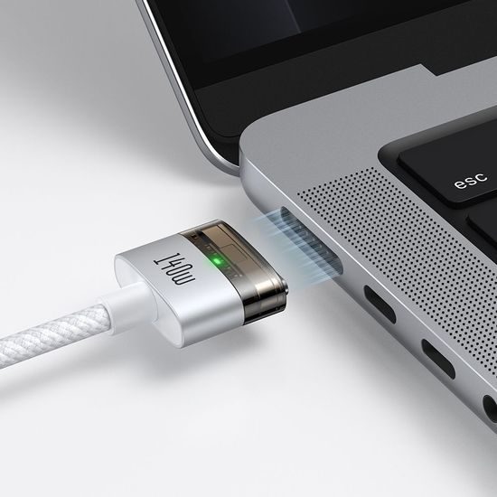 Mcdodo Μαγνητικό καλώδιο (CA-2070) USB-C - MagSafe 3, 140W, LED ενδείκτης, 2 m, λευκό
