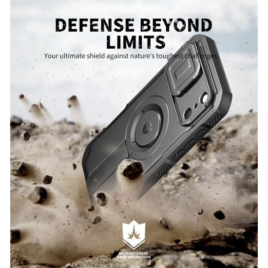 Custodia Dexnor Privacy MagSafe Kickstand Camprotector iPhone 17 Pro Max, nero