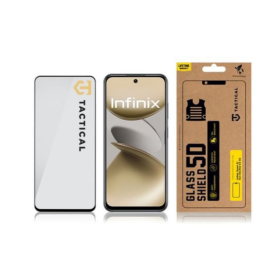 Tactical Glass Shield 5D προστατευτικό γυαλί για Infinix Smart 9 / Hot 50i / Hot 50 5G, μαύρο