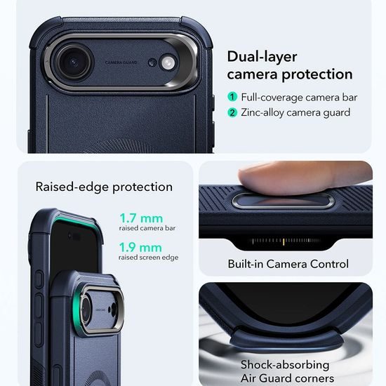 Θήκη ESR Cyber Armor Kickstand, iPhone Air, μπλε