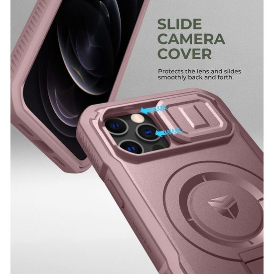 Dexnor MagSafe 360 Kickstand Προστατευτική Θήκη iPhone 12 / 12 Pro, Ροζ