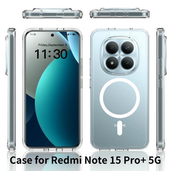 Magsafe Clear Schutzhülle für Xiaomi Redmi Note 15 Pro Plus 5G - Magnetische Handyhülle - Durchsichtig
