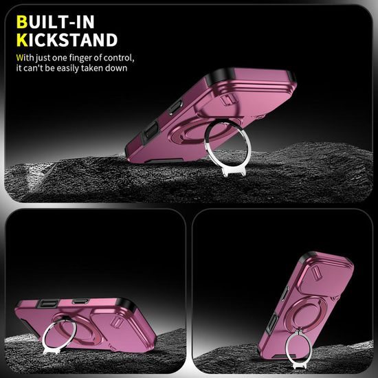 Camslide Stand etui, iPhone 17 Pro, vinsko rdeč