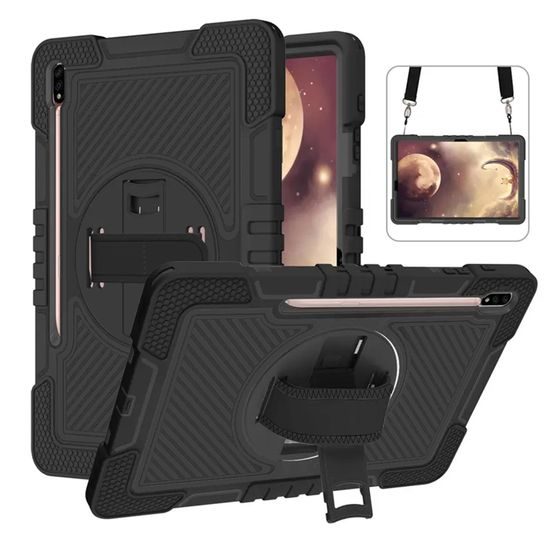 Techsuit StripeShell 360, Samsung Galaxy Tab S7 / Tab S8, crni