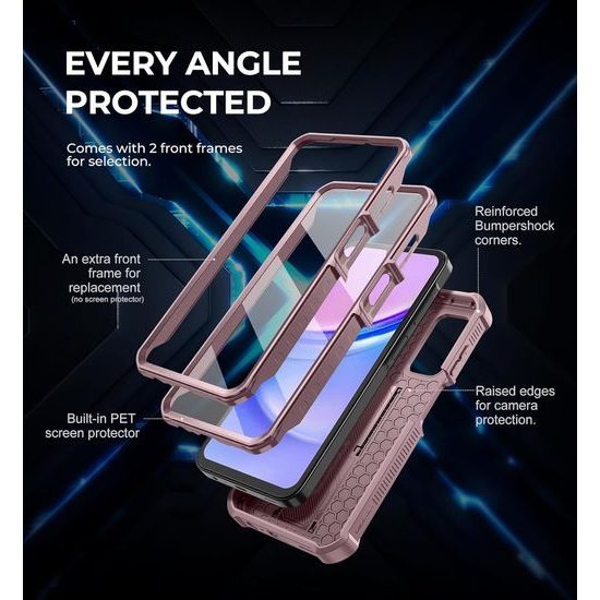 Dexnor 360 Kickstand Camprotector obal Samsung Galaxy A16, ružový