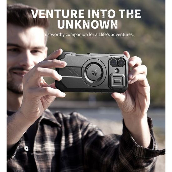 Dexnor MagSafe 360 Kickstand Camprotector etui iPhone 17, črn