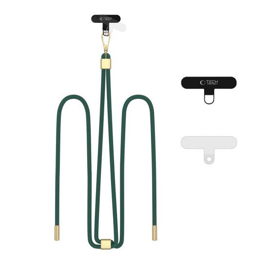 Tech-Protect C2S CrossBody λουρί, σκούρο πράσινο / χρυσό