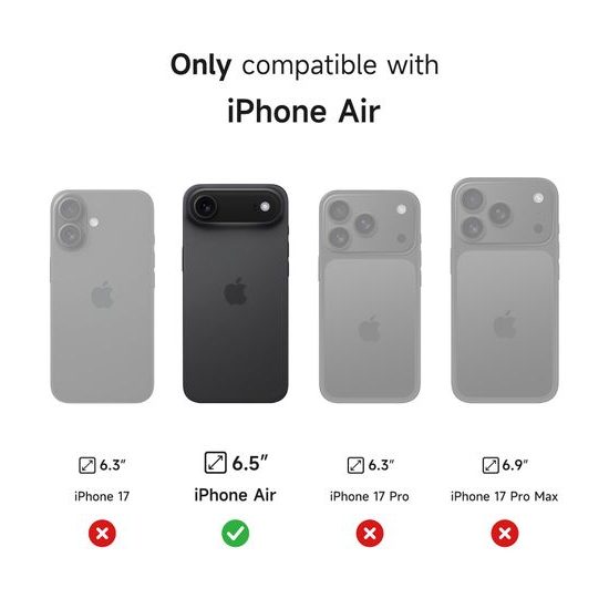 Dexnor MagSafe 360 Kickstand Camprotector θήκη iPhone Air, μαύρη