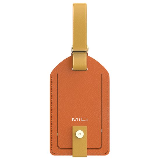 MiLi MiTag Duo bagāžas lokators ar ādas futrāli – oranžs