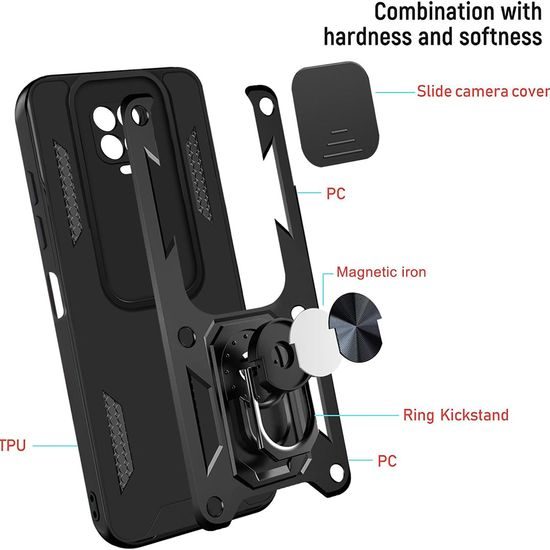 Techsuit CamShield, Xiaomi Redmi Note 9S / Note 9 Pro / Note 9 Pro Max, μαύρο