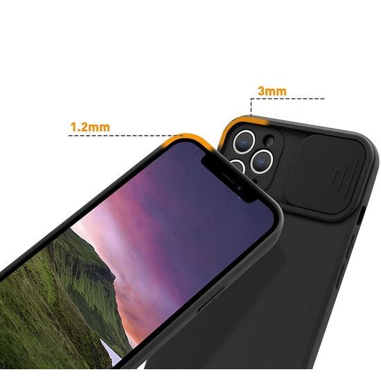 Husă cu capac pentru cameră, iPhone 14 Plus, neagră