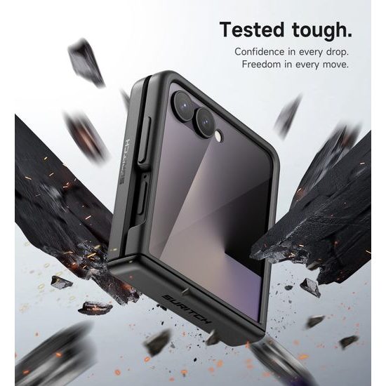 Suritch 360° Kickstand θήκη Samsung Galaxy Z Flip 7, μαύρη