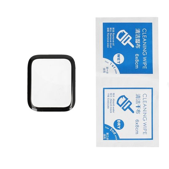 Akryl Panzerglas Full Glue für Apple Watch SE 1 / 2 / 3, 44 mm - Gehärtetes Displayschutzglas - Schwarz