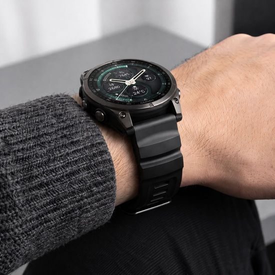 Tech-Protect Motion Armband für Garmin Fenix 5X / 5X Plus / 6X / 6X Pro / 7X / 8 / 8 Pro / 9 / 9 Pro (51 mm) - TPU Sportarmband mit Edelstahlverschluss - Schwarz