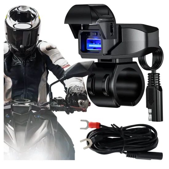 Încărcător moto USB-A, 18 W, IP65, negru