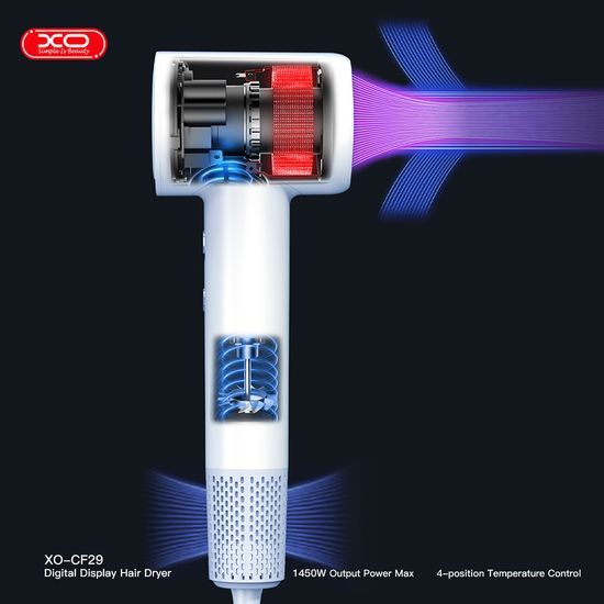 XO στεγνωτήρας μαλλιών CF29, 1450W, λευκός