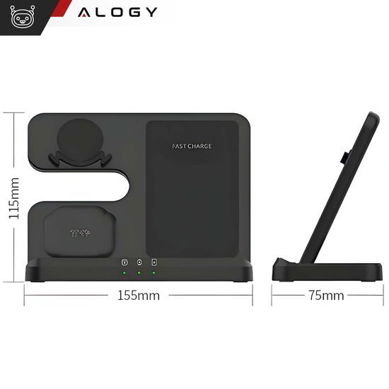 Ασύρματος φορτιστής 3σε1 για Samsung, μαύρος