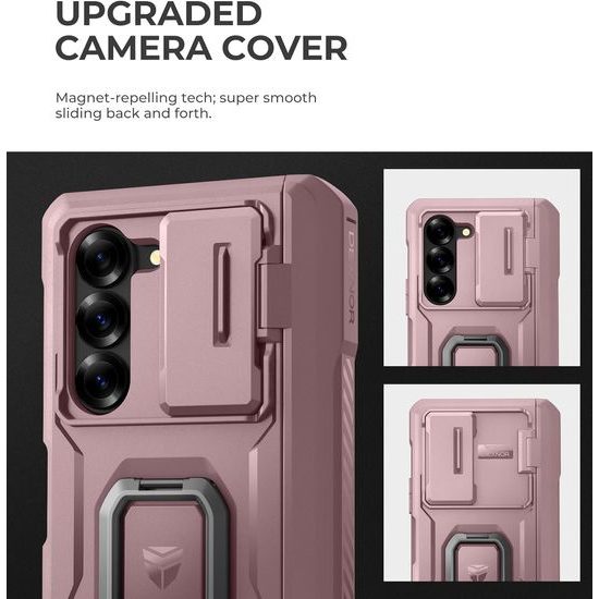 Dexnor 360 Kickstand Camprotector maska Samsung Galaxy Z Fold 6, ružičasta