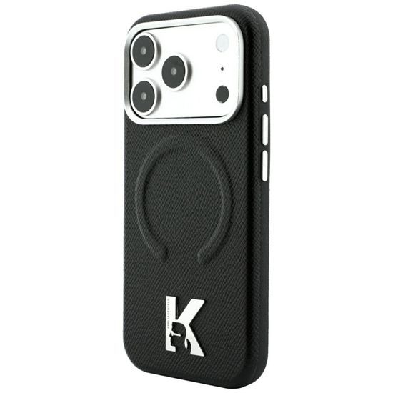 Karl Lagerfeld Grained Leather Embossed Ring MagSafe ümbris iPhone 17 Pro Max / 18 Pro Max – must
