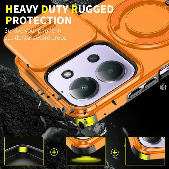 Custodia Camslide Stand, Xiaomi Redmi 15C, arancione