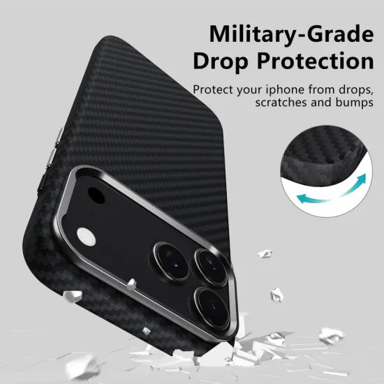 Tech-Protect Ion Carbon MagSafe, iPhone 17 Pro Max, μαύρο-ασημί