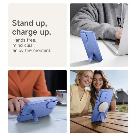 Suritch MagSafe Kickstand Camprotector obal Samsung Galaxy S26, světle modrý