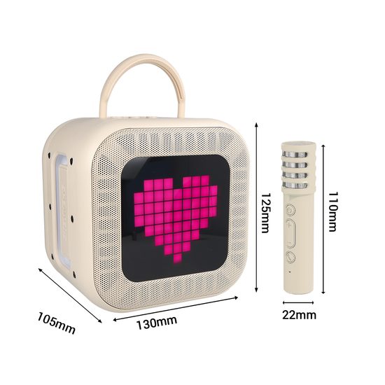 Blavec WS-09 Přenosný karaoke set se 2 mikrofony, 10 W, béžový
