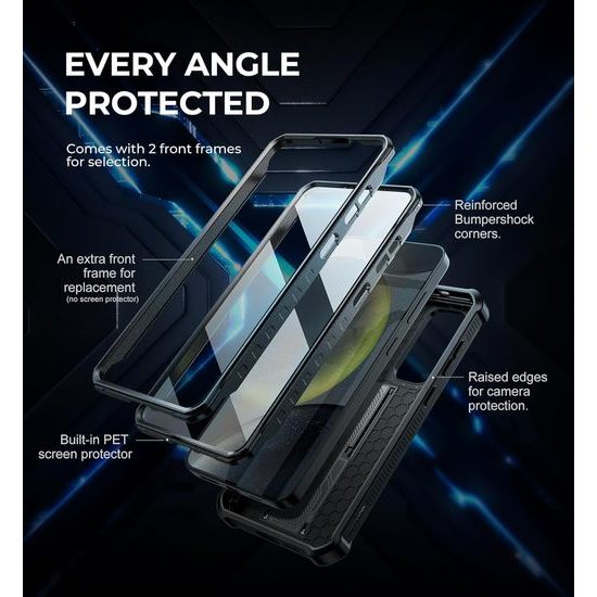 Dexnor 360 Kickstand Camprotector obal Samsung Galaxy S24 Plus, čierny