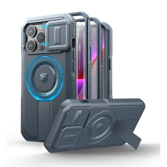 Dexnor MagSafe 360 Kickstand Camprotector obal iPhone 13 / 14, modrý