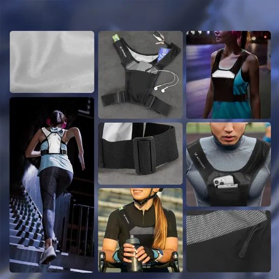 Wozinsky WKDB1 Ανακλαστικό γιλέκο τρεξίματος, μαύρο