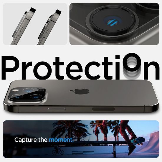 Spigen Optik.TR ochrana fotoaparátu, 2 kusy, iPhone 14 Pro / 14 Pro Max / 15 Pro / 15 Pro Max, čierna