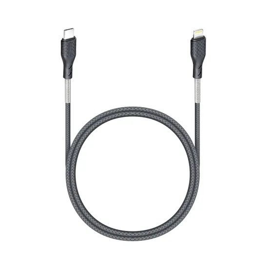 Cablu Forcell Carbon, USB-C - Lightning, Power Delivery, PD27W, CB-01C, negru, 1 m