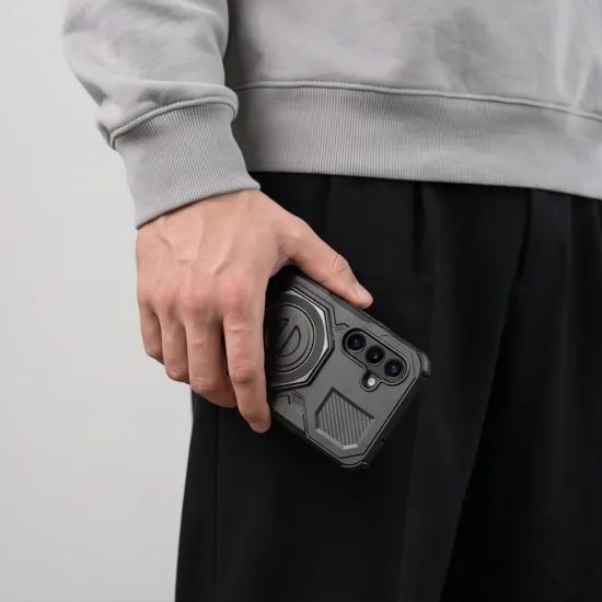 Tech-Protect TacticStand MagSafe vāciņš Samsung Galaxy A17 / A18 – matēti melns