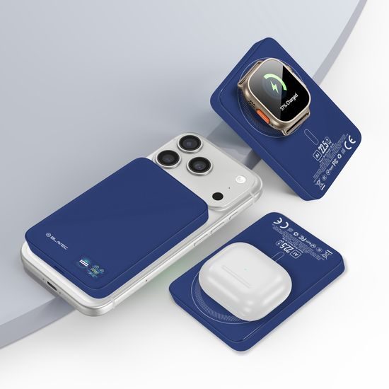 Blavec BJ-04 Slim 3σε1 MagSafe powerbanka USB-C, 10000mAh, 22,5W, μπλε