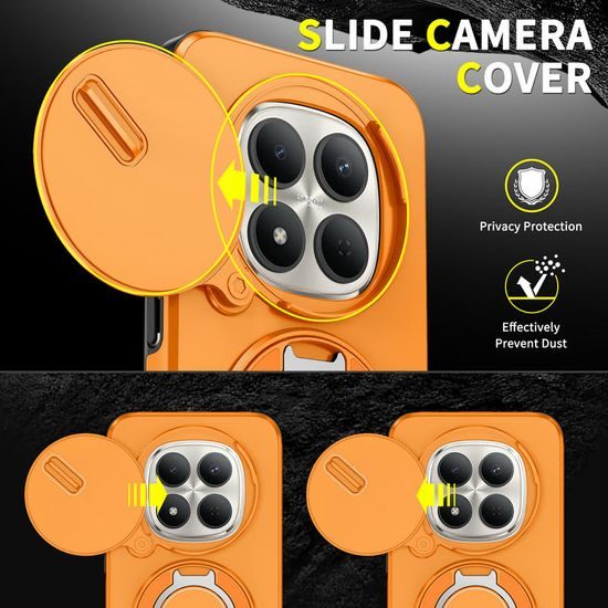 Husă Camslide Stand, Xiaomi Redmi Note 15 Pro 5G, portocaliu