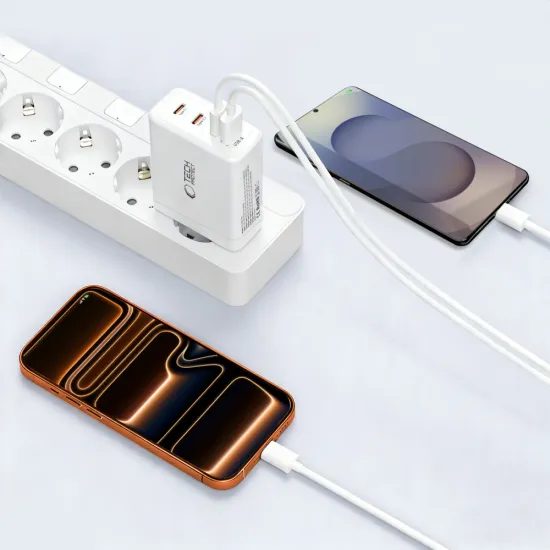 Tech-Protect NC120W-GAN φορτιστής 4 θυρών PD 120W / QC3.0, λευκός