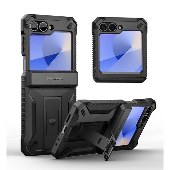 Dexnor 360 Kickstand obal Samsung Galaxy Z Flip 6, černý