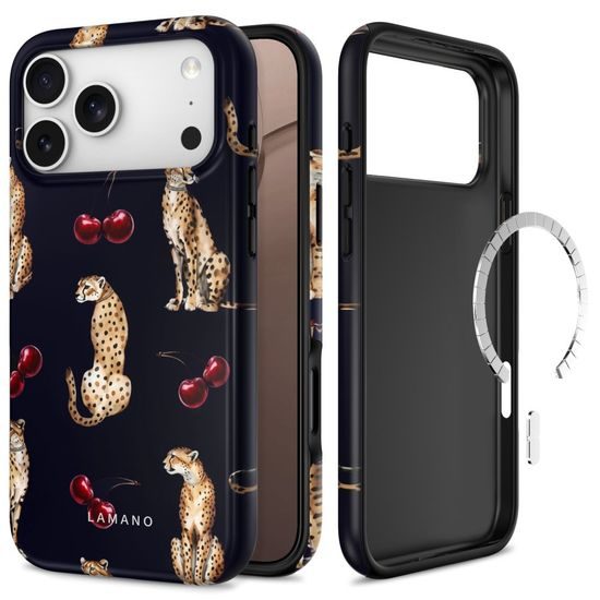 Tech-Protect Lamano MagSafe obal, iPhone 17 Pro / 18 Pro, midnight cherry