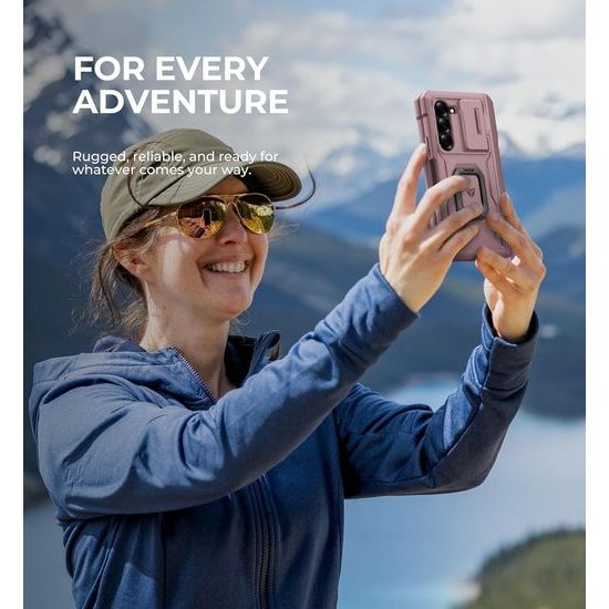 Dexnor 360 Kickstand Camprotector maska Samsung Galaxy Z Fold 6, ružičasta