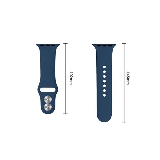 Tech-Protect Silicone kellarihm Apple Watch 8 / 9 / 10 / 11 / 12 / SE / Ultra (44 / 45 / 46 / 49 mm) – tumesinine