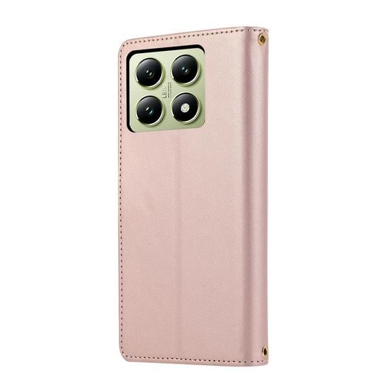 Xiaomi 14T vāciņš – Glamour maku vāciņš ar siksniņu – rozā