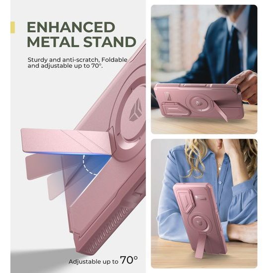 Dexnor MagSafe 360 Kickstand Camprotector Θήκη Samsung Galaxy S25 Ultra, Ροζ